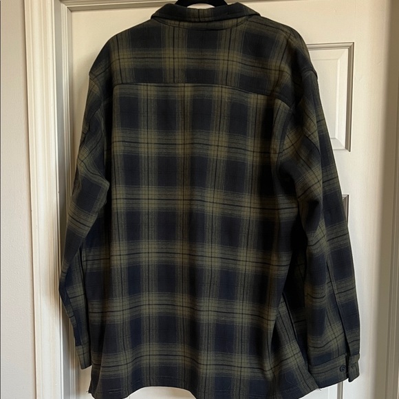 Men's Plaid Shirt Jacket - Blue and Green - Picture 2 of 9